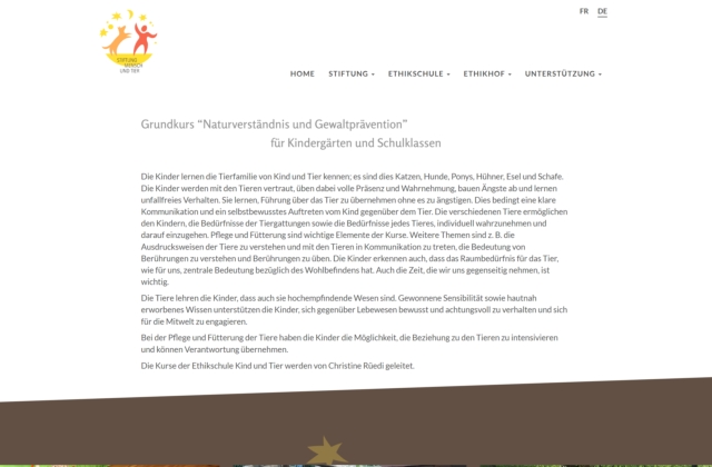 Ethikschule Kind und Tier
